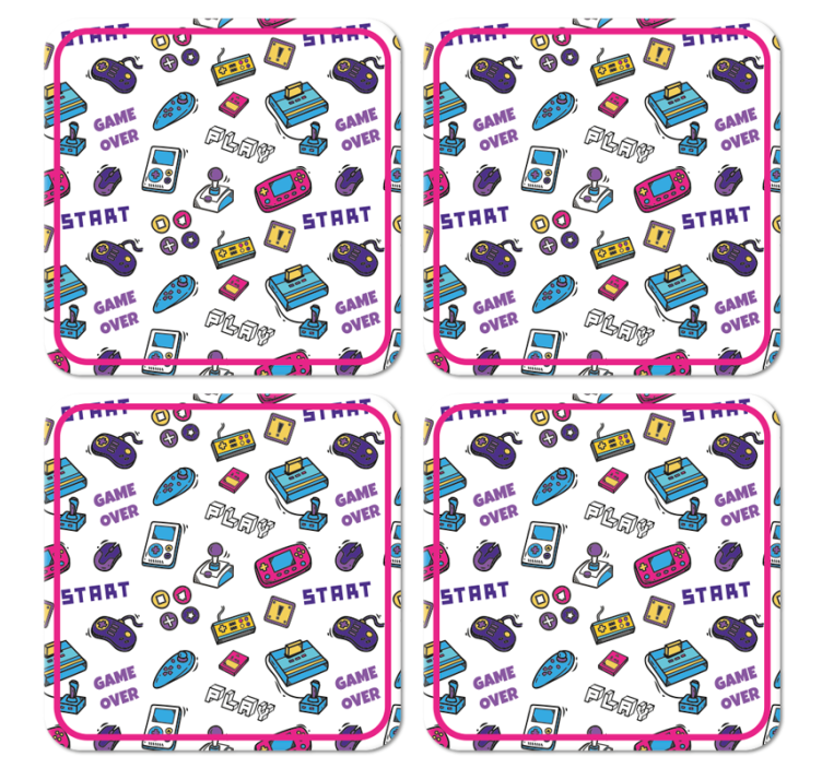 ρετρό παιχνίδι πάνω από σύμβολα geek coasters - TenStickers