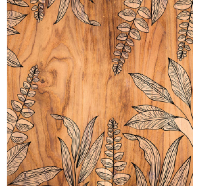 Σουβέρ φυσικού ξύλου με λουλουδάτο σχέδιο - TenStickers