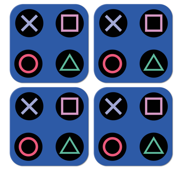 αστείο πολύχρωμο μοτίβο playstation geek coaster - TenStickers