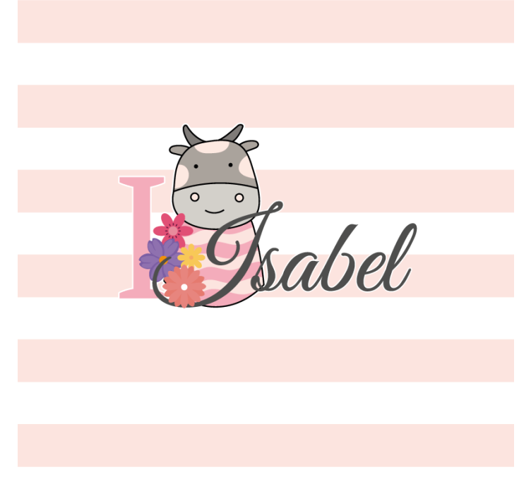 χαριτωμένα ζώα αγελάδα με όνομα σουβέρ - TenStickers