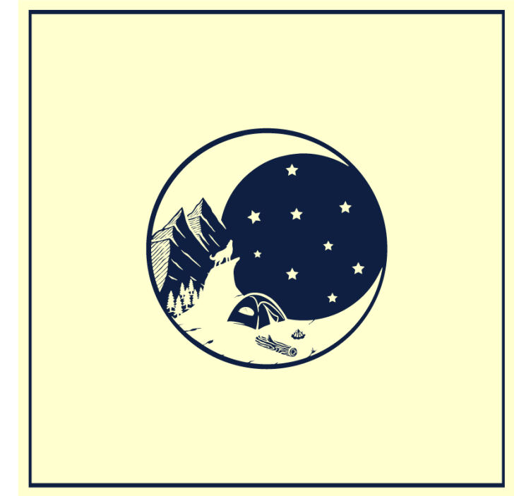 Μοντέρνο σουβέρ Σκηνή Βουνού τη Νύχτα - TenStickers