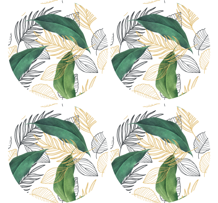 κομψό πράσινο και χρυσό φύλλα μοντέρνο τουρνουά - TenStickers