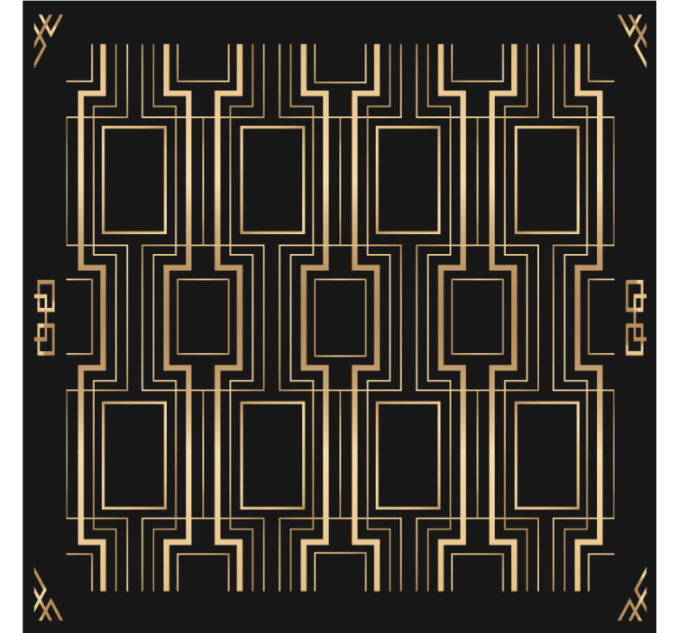 χρυσό και μαύρο μοτίβο ντεκό μοντέρνο τουρνουά - TenStickers