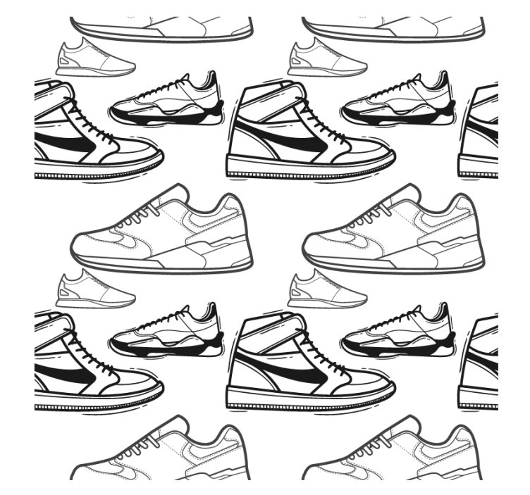 Μοντέρνο σουβέρ με σχέδια περιγράμματος sneakers - TenStickers