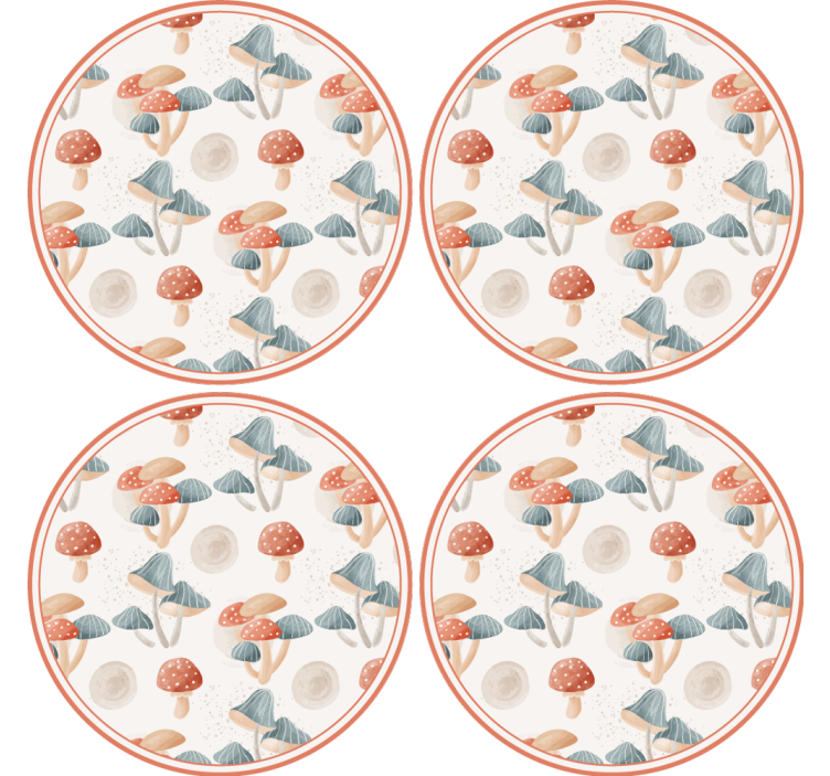 ακουαρέλα μανιτάρι μοτίβο μοντέρνο τουρνουά - TenStickers