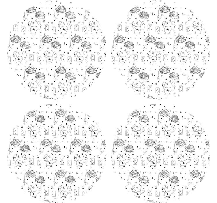 ασπρόμαυρα κοτόπουλα σκανδιναβικό μοντέρνο τουρνουά - TenStickers