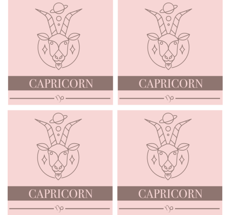 Αιγόκερως ροζ κάρτα ζώδιο μοντέρνο σουβέρ - TenStickers