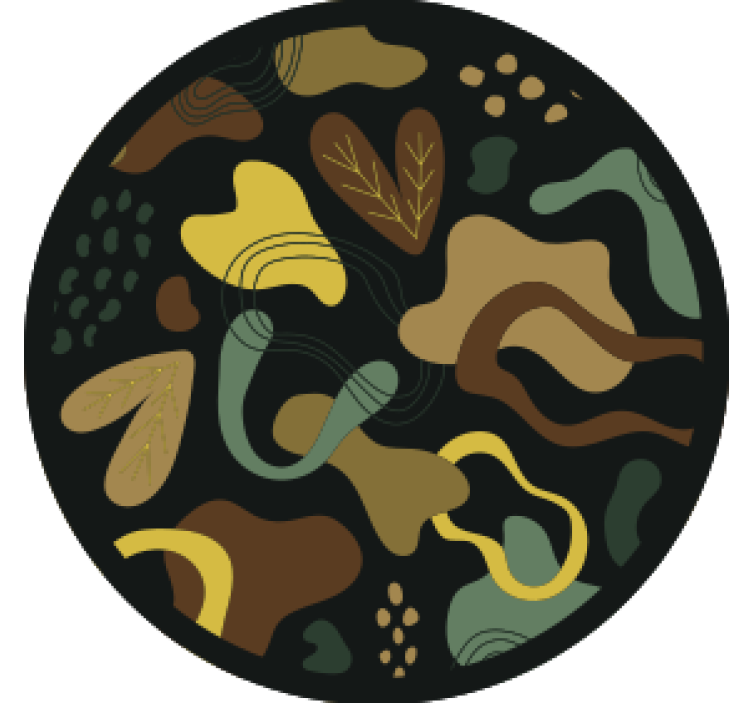 σουβέρ αφηρημένης τέχνης κίτρινου και καφέ σχεδίου - TenStickers