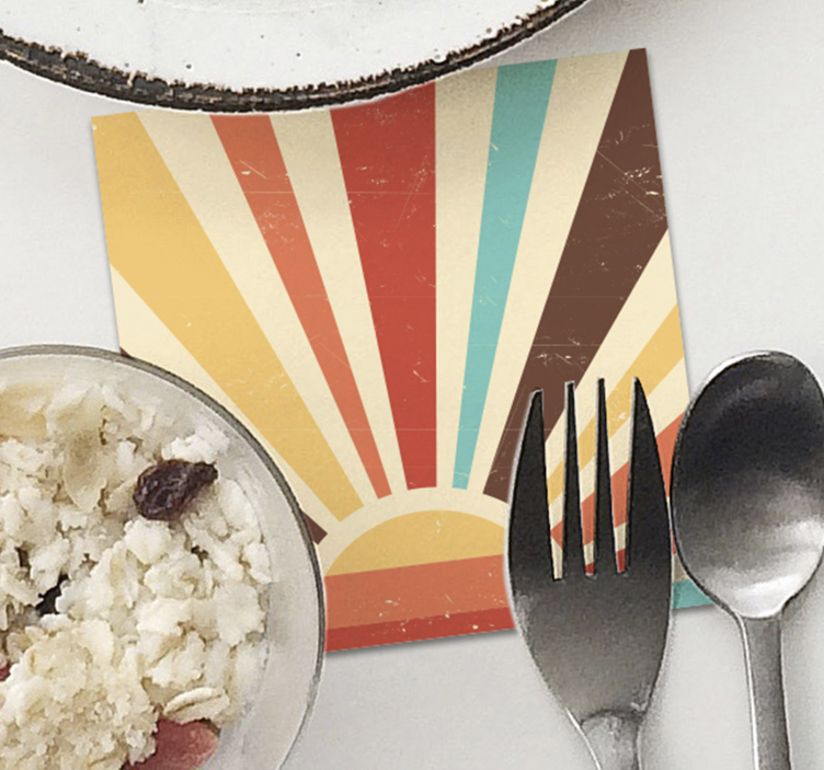 αφηρημένη vintage σουβέρ ηλιοβασίλεμα της δεκαετίας του '70 - TenStickers