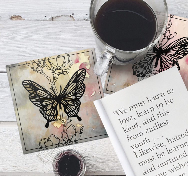 Art coaster πεταλούδα - TenStickers