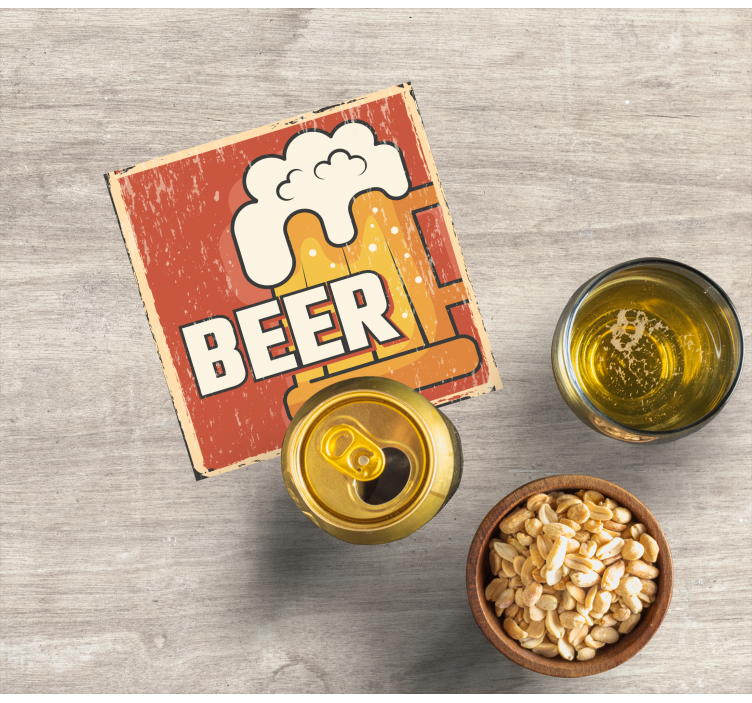 μπύρα oldfashion θέμα vintage κόστερ - TenStickers