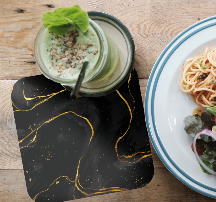 μαύρο και χρυσό μαρμάρινο μοντέρνο σουβέρ - TenStickers