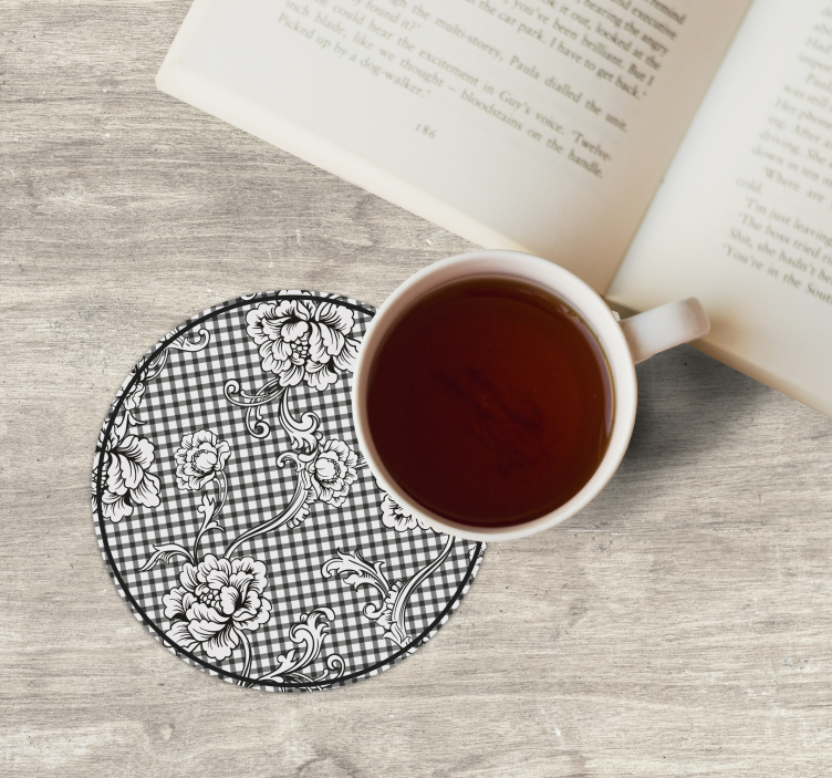 Vintage gingham μοτίβο vintage coaster - TenStickers