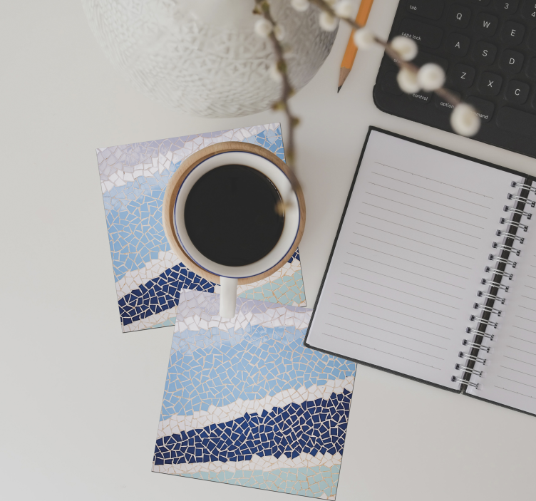 μπλε πλακάκια μωσαϊκού σουβέρ πλακάκια - TenStickers