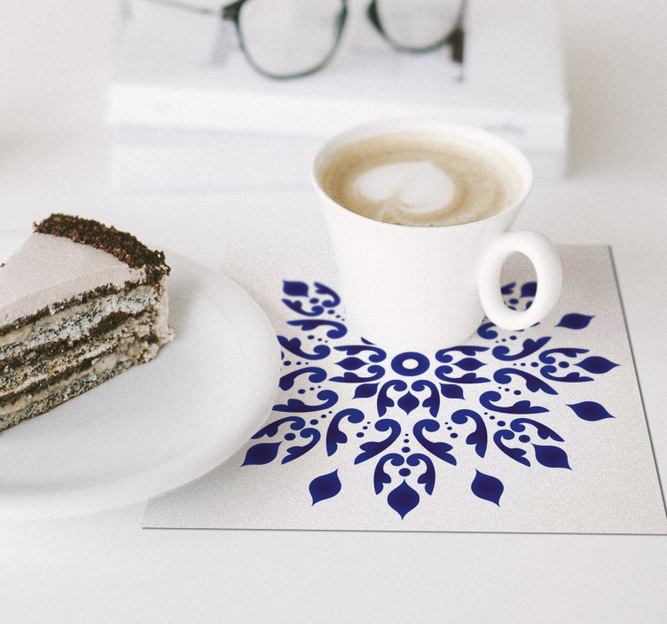 μπλε στρογγυλό κλασικό πλακόστρωτο - TenStickers