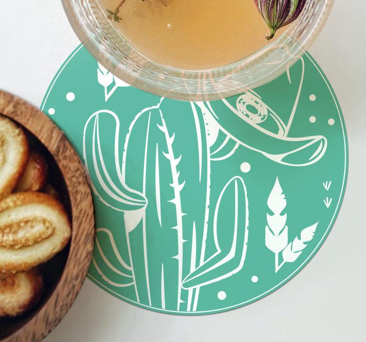 κάκτος και καπέλο δυτικό μοτίβο λούνα παρκ - TenStickers