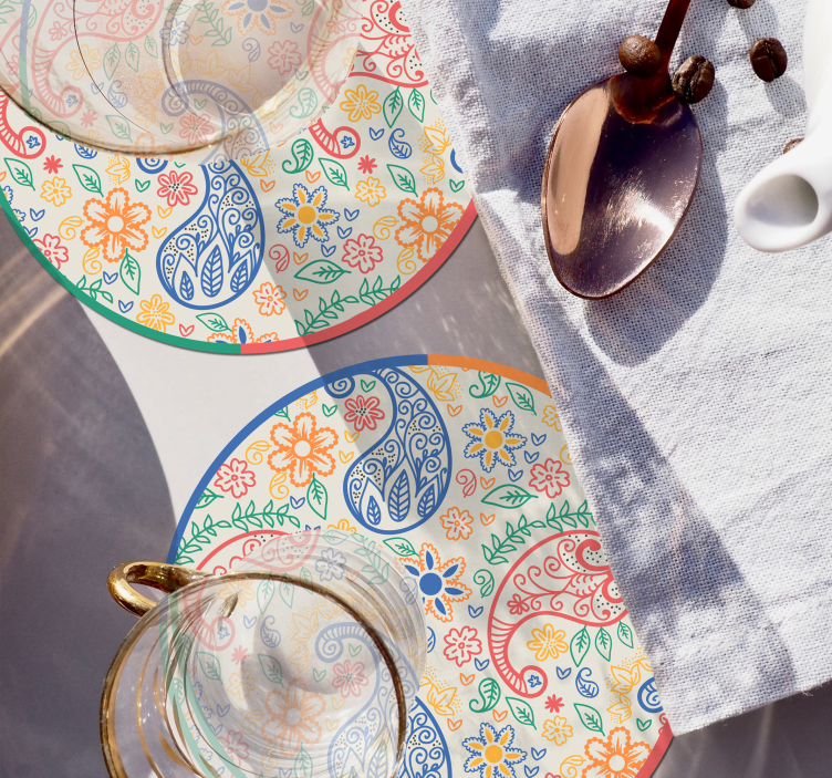 πολύχρωμο ρόφημα paisley - TenStickers