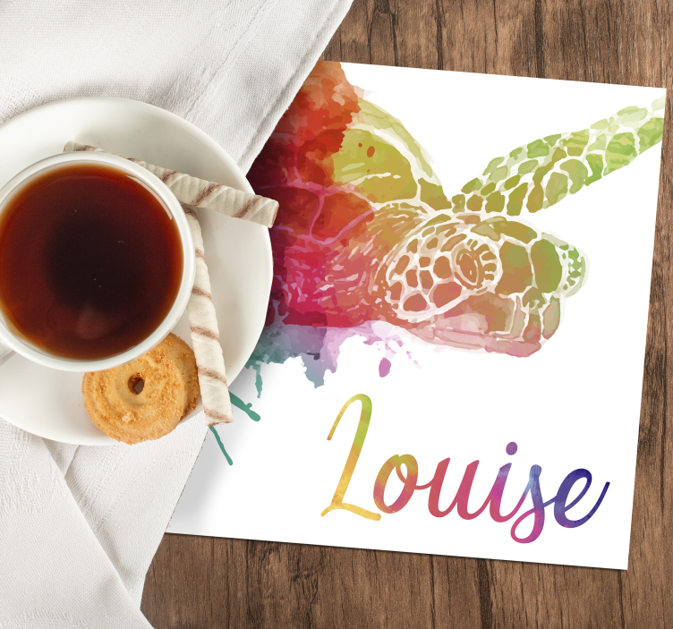 πολύχρωμο χελώνα με όνομα - TenStickers