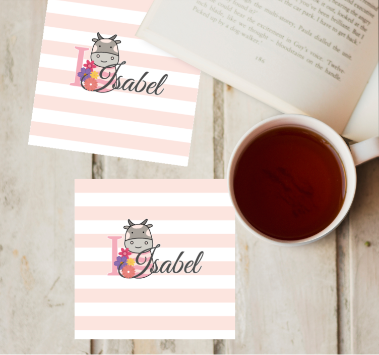 χαριτωμένα ζώα αγελάδα με όνομα σουβέρ - TenStickers