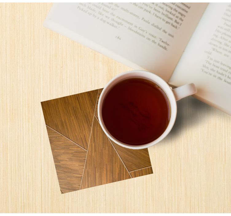 κομψό ξύλινο τετράγωνο υφή τρενάκι - TenStickers