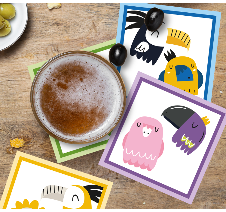 εξωτικά πουλιά γελοιογραφία μοντέρνο λούνα παρκ - TenStickers