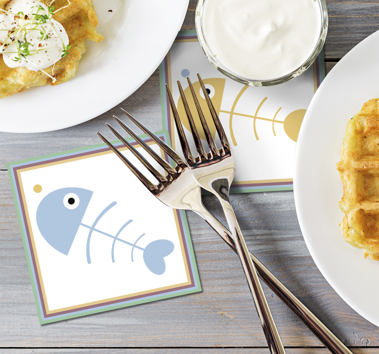 χαριτωμένο ψαροκόκαλο - TenStickers