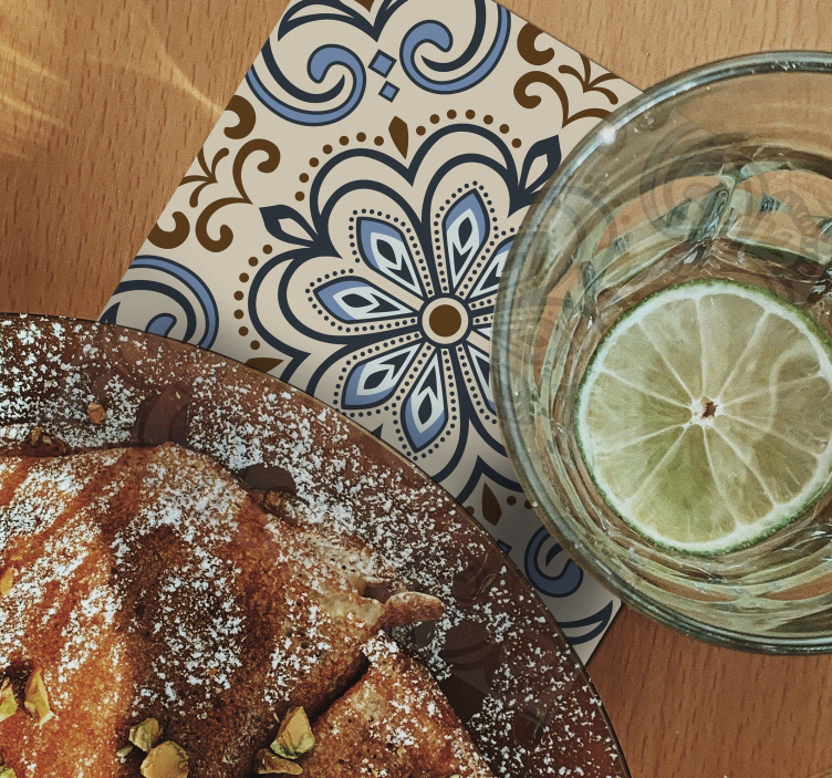 λουλουδάτο πλακάκι εκτύπωσης σουβέρ - TenStickers