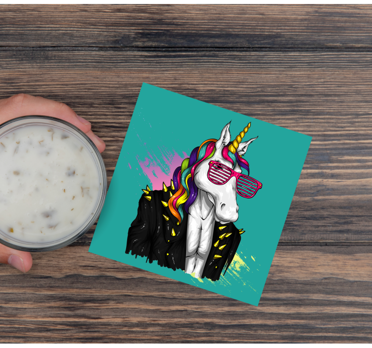 Hipster unicorn geek σουβέρ - TenStickers