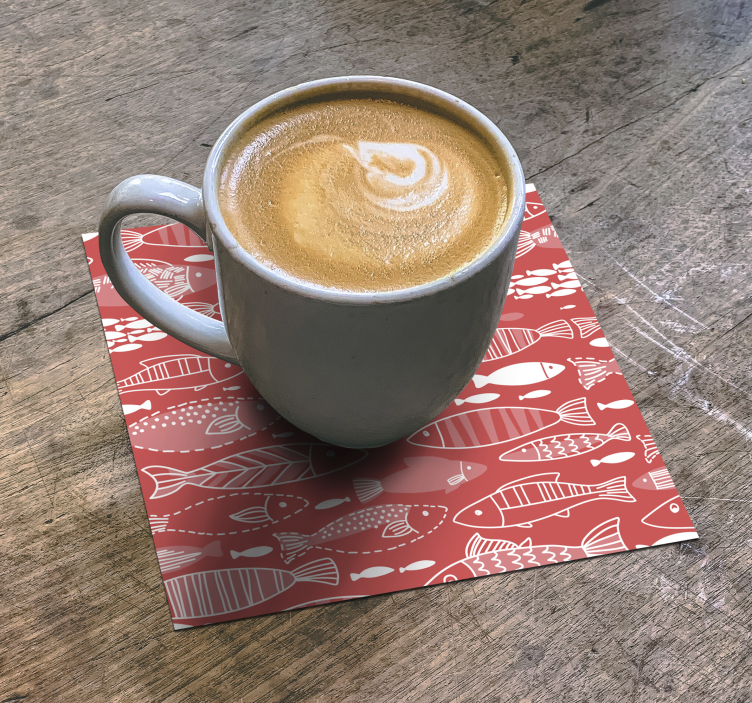 φοβερά πολλά ψάρια κάτω από τη θάλασσα κόκκινου ψαριού κόστερ - TenStickers