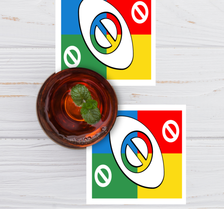 πολύχρωμη στάση uno κάρτα ανταλλακτικά geek coasters - TenStickers