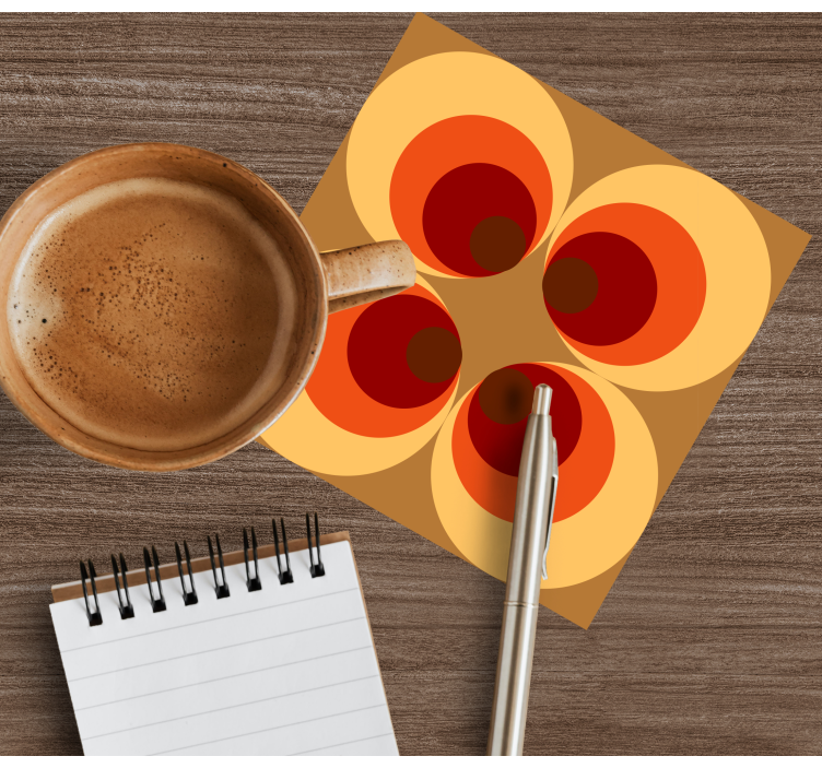 πορτοκαλί τόνοι κύκλοι vintage σουβέρ - TenStickers