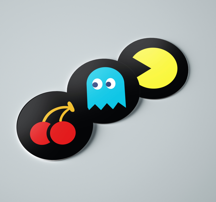 Pac man game set geek σουβέρ - TenStickers