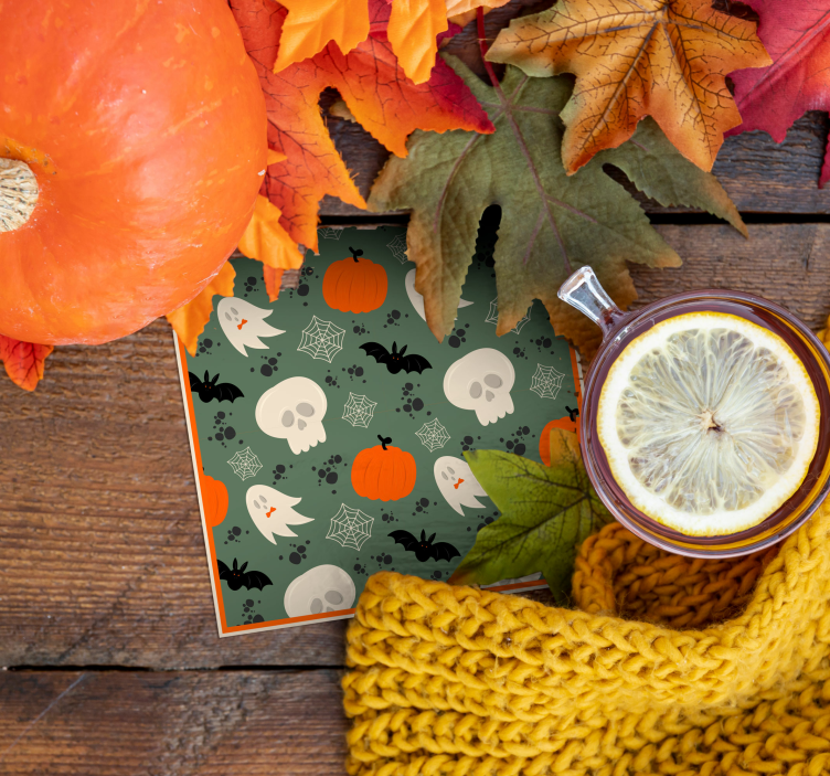 κολοκύθες, φαντάσματα και αράχνες αποκριάτικες εστίες - TenStickers