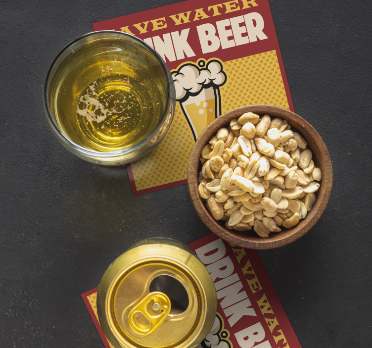 εξοικονομήστε νερό ποτό μπύρα χαλάκια μπύρας - TenStickers