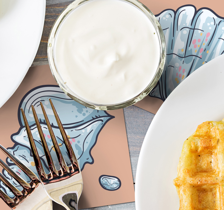 κοχύλι σκίτσα θαλασσινά σουβέρ - TenStickers