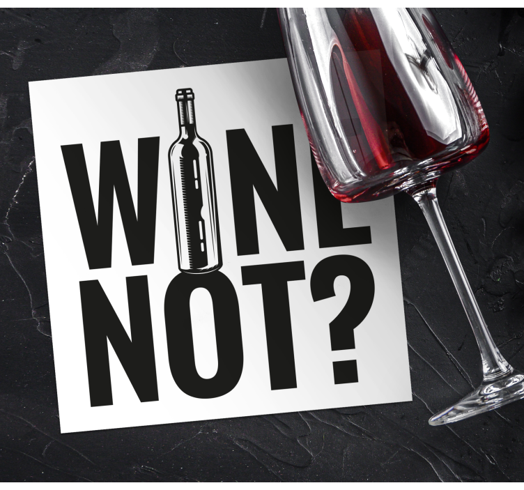 κρασί και όχι μπουκάλι σουβέρ κειμένου - TenStickers