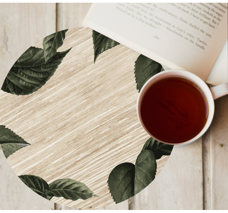 ξύλινα μοτίβο τροπικά φύλλα υφή σουβέρ - TenStickers