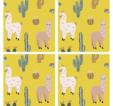Alpaca και κάκτος μοντέρνο ρόφημα - TenStickers