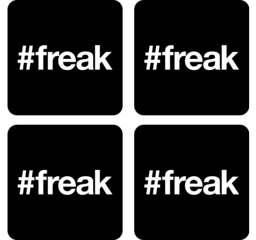 Σουβέρ τέρας με μαύρο φόντο και hashtag - TenStickers