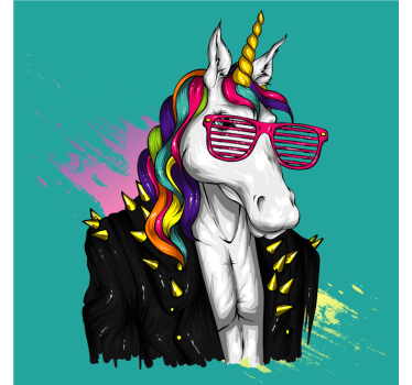 Hipster unicorn geeky σουβέρ - TenStickers