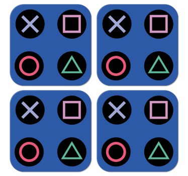 αστεία πολύχρωμα μοτίβο playstation geeky coasters - TenStickers