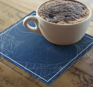 μπλε αποκριών ιστός αράχνης αποκριάτικο coaster - TenStickers