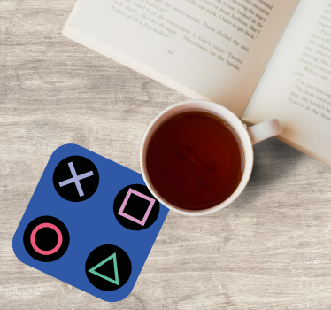 αστεία πολύχρωμα μοτίβο playstation geeky coasters - TenStickers