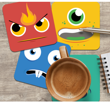 Σουβέρ τέρας με πολύχρωμα πρόσωπα τεράτων - TenStickers