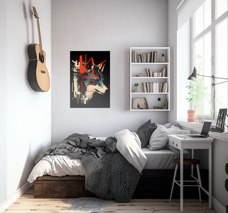 αφηρημένη λύκος τέχνης αφίσα για τοίχο - TenStickers