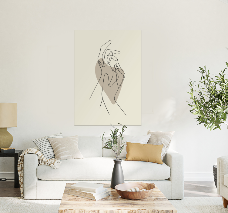 αφηρημένη γραμμή τέχνης χέρια αφίσα - TenStickers