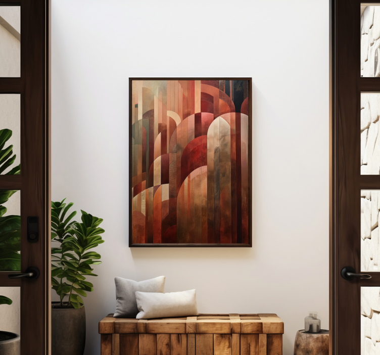 Αφίσα Art Déco κόκκινα σχήματα - TenStickers