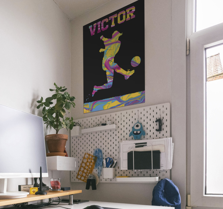 αφίσα με κλωτσιές ποδοσφαιριστή - TenStickers