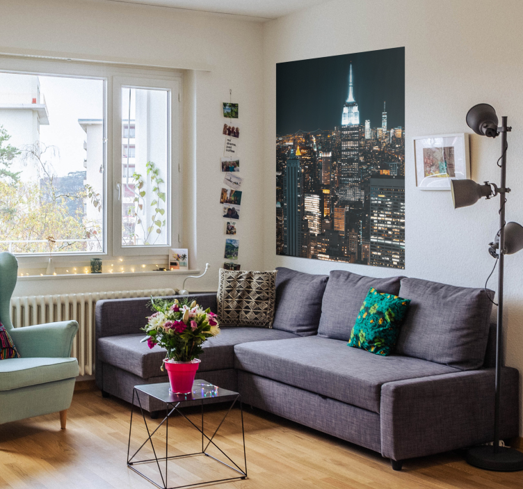 πόλη της Νέας Υόρκης στη νυχτερινή θέση - TenStickers