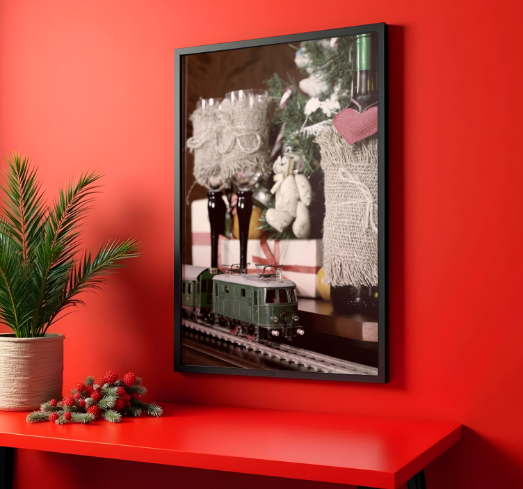 Aφίσα Χριστουγέννων τρένο παιχνίδι - TenStickers